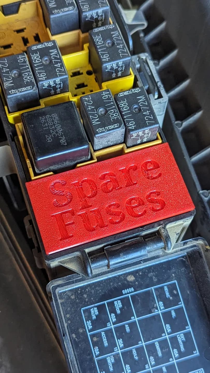 Jeep Tj Spare Fuse Bin For Under Hood Fuse Box